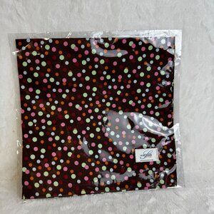 100% Thai Silk Polka Dot Handkerchief By Suburban Silk Brown Multicolor  New